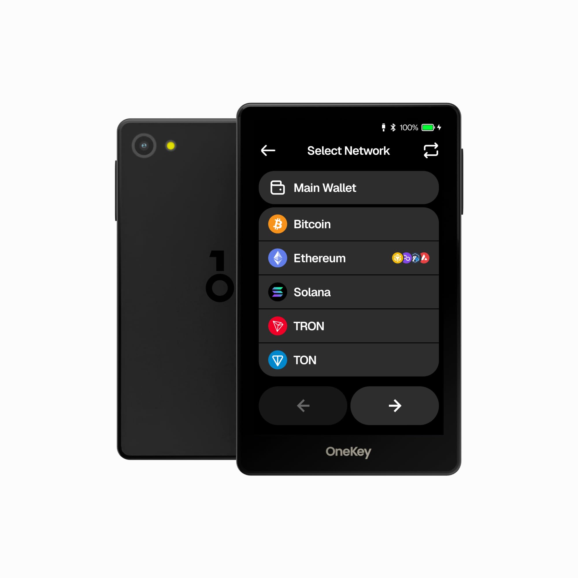 OneKey Pro Crypto Cold Wallet – Air-gapped, Offline Keys, 4× EAL6+ Secure Elements, 3.5" Touchscreen, Fingerprint Unlock, Bluetooth/USB-C, Supports 10,000+ Coins & NFTs (Black)