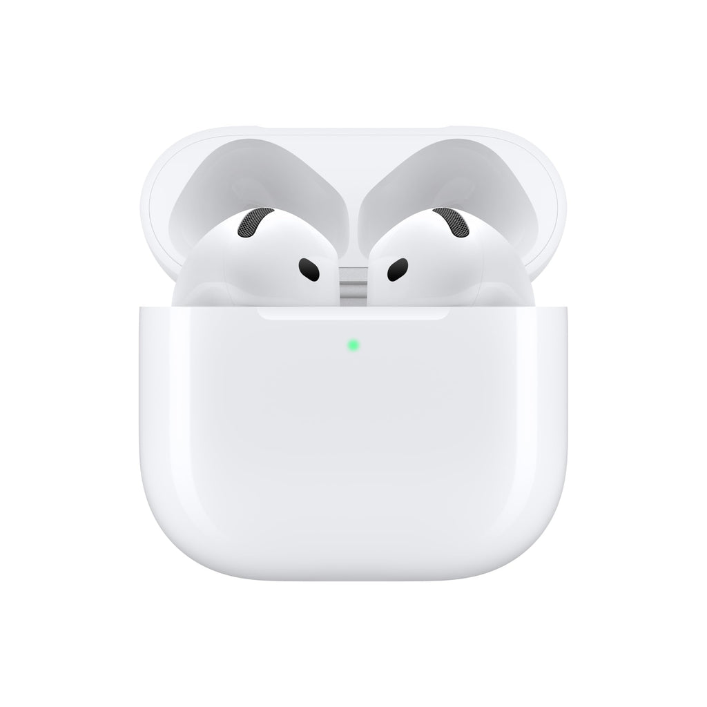 Apple AirPods 4 Wireless Earbuds, Bluetooth Headphones, Personalized Spatial Audio, Sweat and Water Resistant, USB-C Charging Case, H2 Chip, Up to 30 Hours of Battery Life, Effortless Setup for iPhone