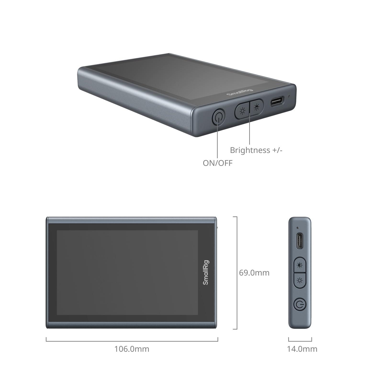 SmallRig Phone Monitor Screen with Wireless Control, 1080P Wireless Recording (Support 4K 30fps), Video Monitor with Cold Shoe Mount, Real-Time Screen Sharing, for iPhone for MagSafe - 4850