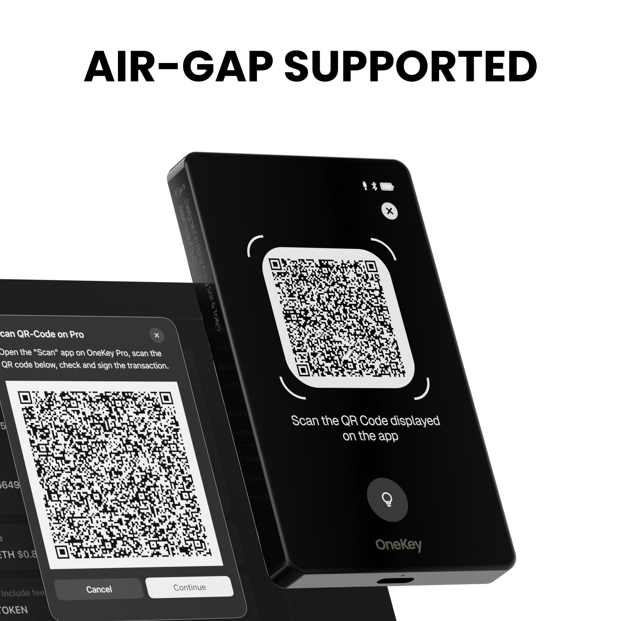 OneKey Pro Crypto Cold Wallet – Air-gapped, Offline Keys, 4× EAL6+ Secure Elements, 3.5" Touchscreen, Fingerprint Unlock, Bluetooth/USB-C, Supports 10,000+ Coins & NFTs (Black)