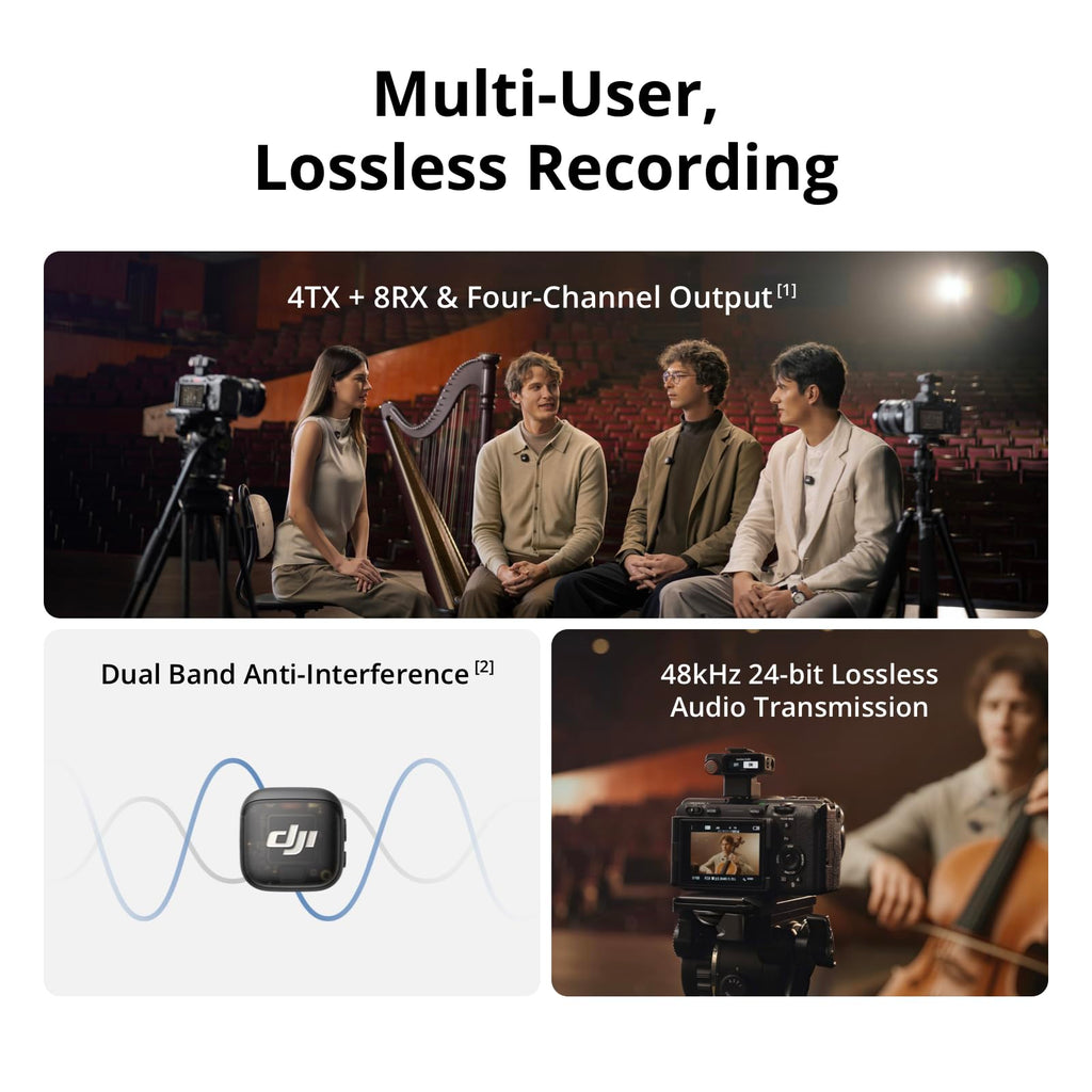 DJI Mic 3 (1 TX + 1 RX), Wireless Lavalier Mic for iPhone/Camera/Android, Ultralight, Extended Operating Time & Fast Charging, 1312ft (400m) Transmission, Noise Cancelling, Vlog, Streaming